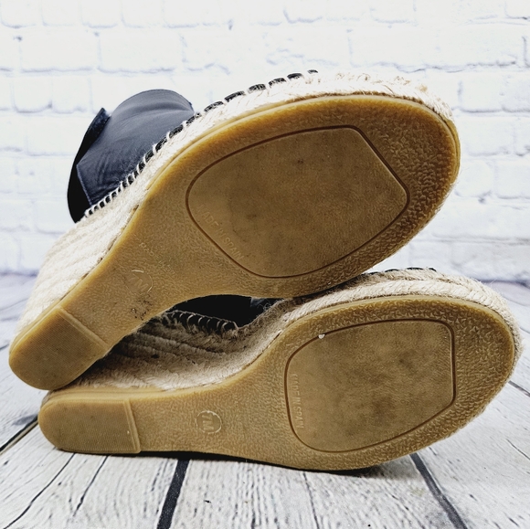 VINCE | Spencer leather open toe espadrille wedge sandals - Picture 9 of 11